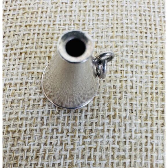 Sterling Silver Cheerleader Megaphone Charm Pendant Vintage 3/4" Dana Engraved - Picture 8 of 10